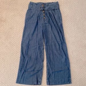 Abercrombie High Waist Wide Leg Belted Jeans